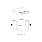 Lage salontafel in rookglas en houten lades 3 maten - Mantra Viadurini