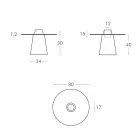 Schuif Peak lage tafel (H50) polyethyleen en glas gemaakt in Italië Viadurini
