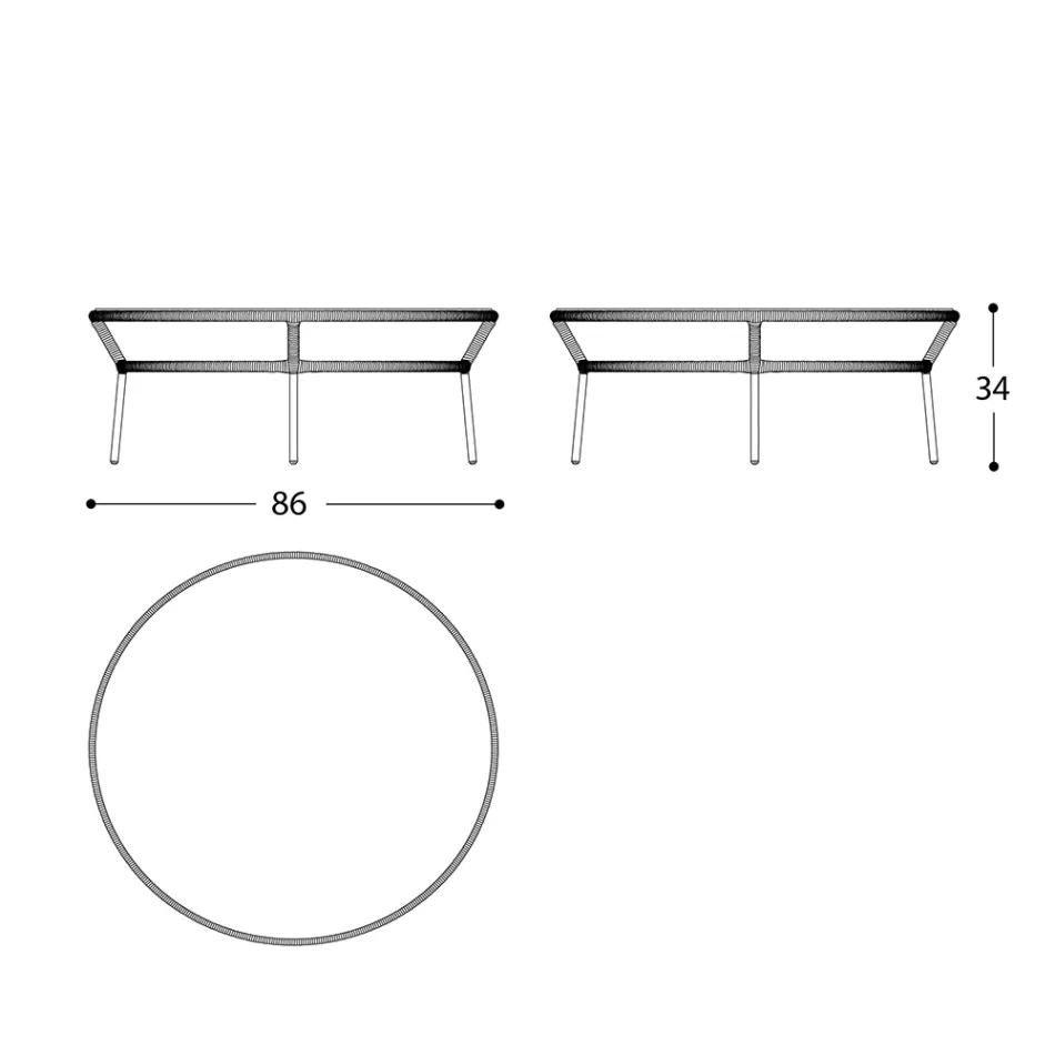Laag tafelblad Hpl of keramiek Made in Italy - Emmacross door Varaschin Viadurini