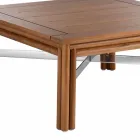 Lage vierkante salontafel voor buitenwoonkamer in natuurlijk of zwart hout - Suzana Viadurini