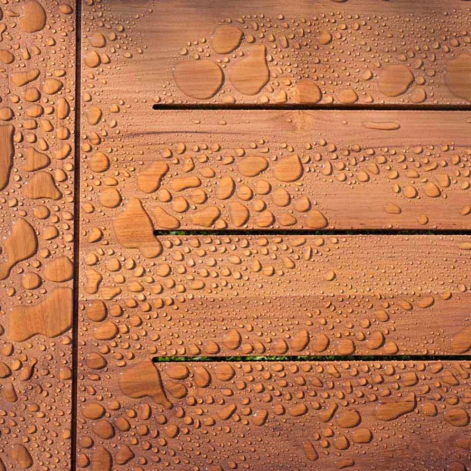 Lage vierkante salontafel voor buitenwoonkamer in natuurlijk of zwart hout - Suzana Viadurini