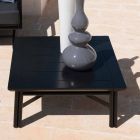 Lage vierkante salontafel voor buitenwoonkamer in natuurlijk of zwart hout - Suzana Viadurini