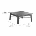 Lage vierkante salontafel voor buitenwoonkamer in natuurlijk of zwart hout - Suzana Viadurini