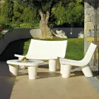 Laag Lage tafel Schuif Laag Lita Tafel polyethyleen en glas gemaakt in Italië Viadurini