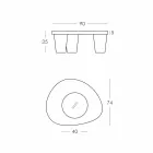 Laag Lage tafel Schuif Laag Lita Tafel polyethyleen en glas gemaakt in Italië Viadurini