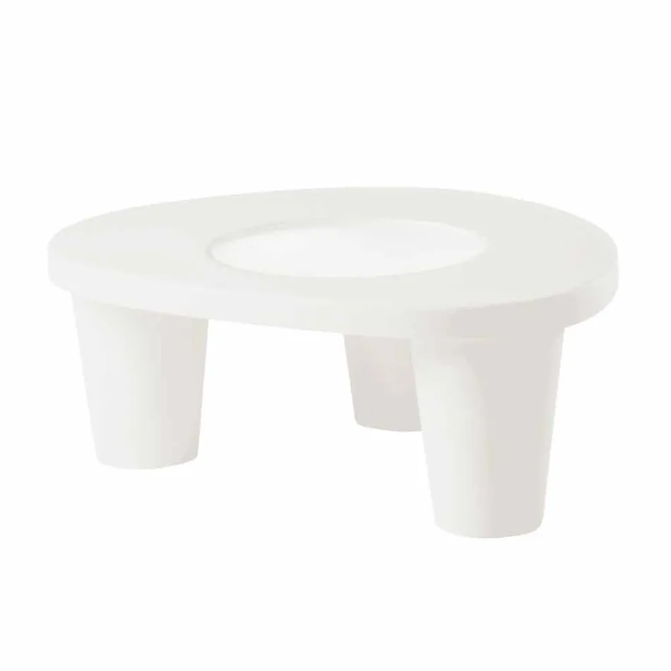 Laag Lage tafel Schuif Laag Lita Tafel polyethyleen en glas gemaakt in Italië Viadurini