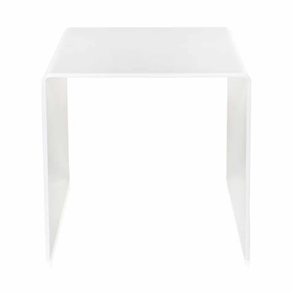 Witte tafel 50x50cm Terry Big modern design, made in Italy Viadurini