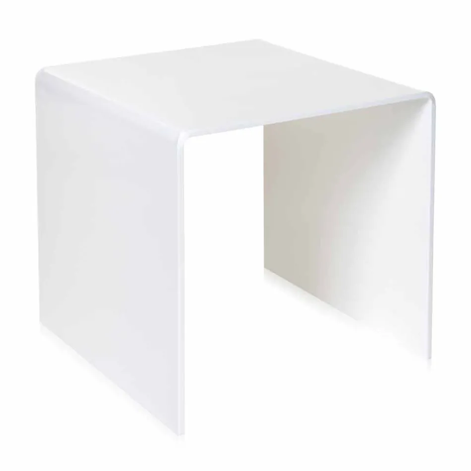 Witte tafel 50x50cm Terry Big modern design, made in Italy Viadurini