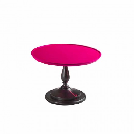 Salontafel met cocktails roze gelakte vloer, een diameter van 70 cm, Nik Viadurini