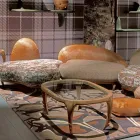 Salontafel in hout en leer ontwerp cocktails, l.97xp.68 cm, Cecilia Viadurini