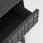 Nachtkastje in staal en mangohout met etnisch design - Mireo Viadurini