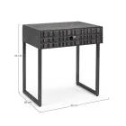 Nachtkastje in staal en mangohout met etnisch design - Mireo Viadurini