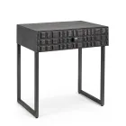 Nachtkastje in staal en mangohout met etnisch design - Mireo Viadurini