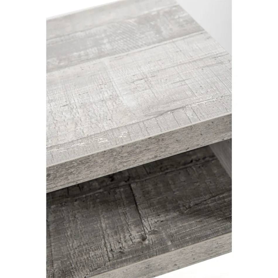 Recyclebaar nachtkastje in transparant plexiglas en hout - Pascoli Viadurini