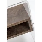 Recyclebaar nachtkastje in transparant plexiglas en hout - Pascoli Viadurini