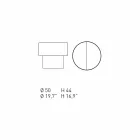 Rond nachtkastje met modern design in bordeaux of blauw hout - Vinnie Viadurini