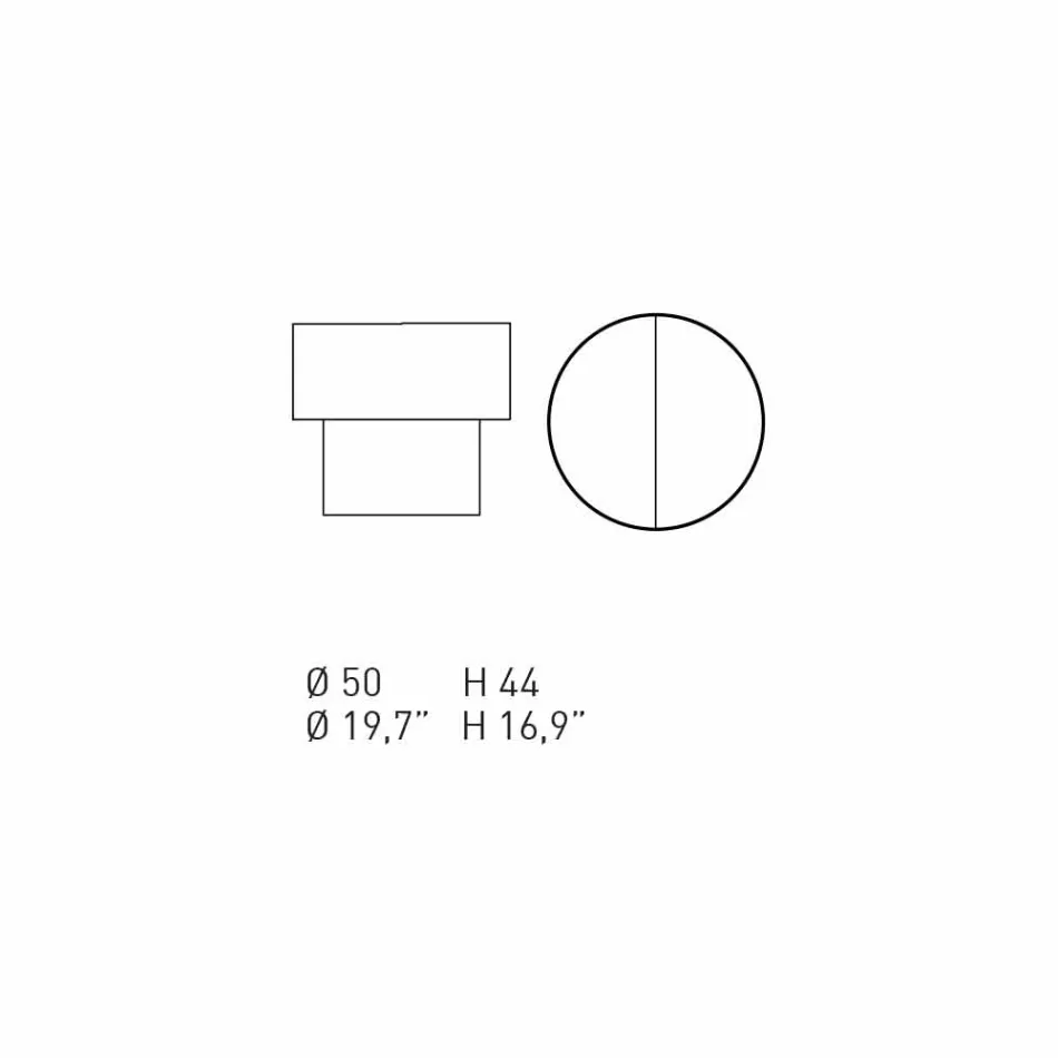 Rond nachtkastje met modern design in bordeaux of blauw hout - Vinnie Viadurini