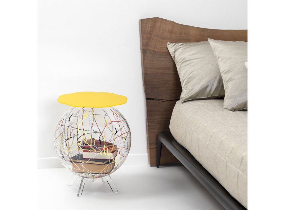Veelzijdig nachtkastje van recyclebaar gekleurd plexiglas - Paolone Viadurini