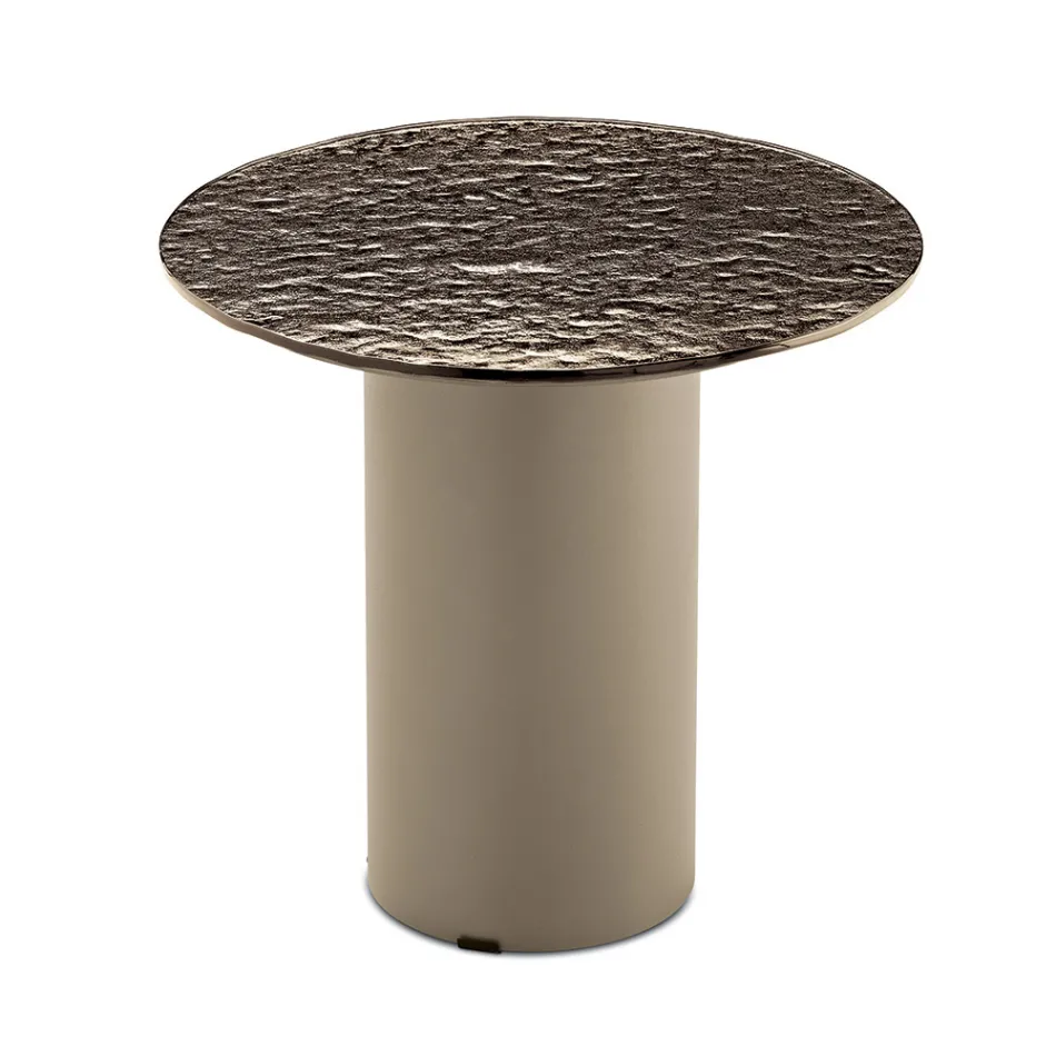 Salontafel met metalen onderstel en spiegel- of glazen blad van Ø45 cm - Flaminia Viadurini