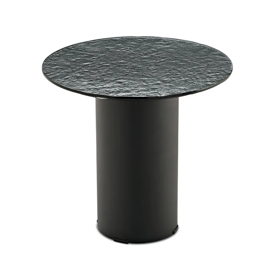 Salontafel met metalen onderstel en spiegel- of glazen blad van Ø45 cm - Flaminia Viadurini