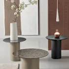 Salontafel met metalen onderstel en spiegel- of glazen blad van Ø45 cm - Flaminia Viadurini