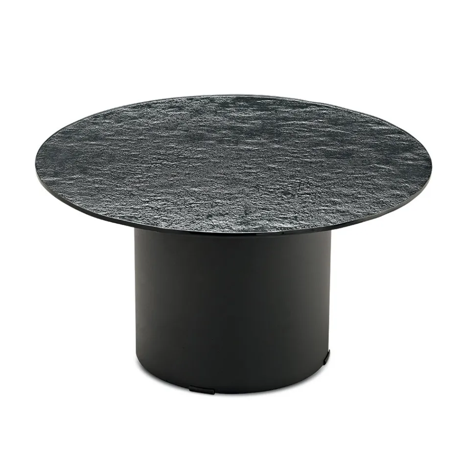 Salontafel met metalen onderstel en spiegel- of glazen blad van Ø60 cm - Flaminia Viadurini