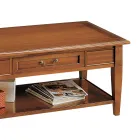 Salontafel met lade en plank in gepatineerd hout Made in Italy - Tuoni Viadurini