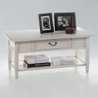 Salontafel met lade en plank in gepatineerd hout Made in Italy - Tuoni Viadurini