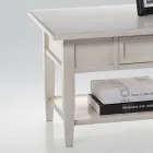 Salontafel met lade en plank in gepatineerd hout Made in Italy - Tuoni Viadurini