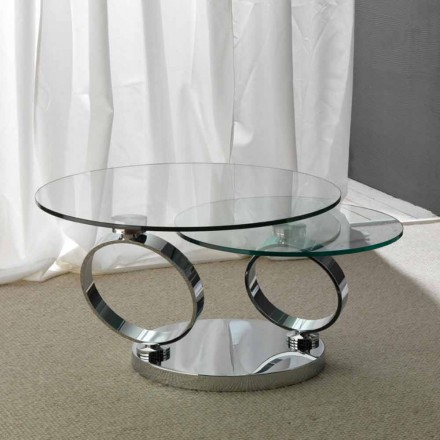 Tafel met twee ronde toppen beweegbare gesynchroniseerd glas Chieti Viadurini