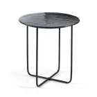 Salontafel met spiegel en keramisch blad met marmerlook, gemaakt in Italië - Giusta Viadurini