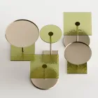 Salontafel met rond blad van glas of metaal Made in Italy - Anakin Viadurini