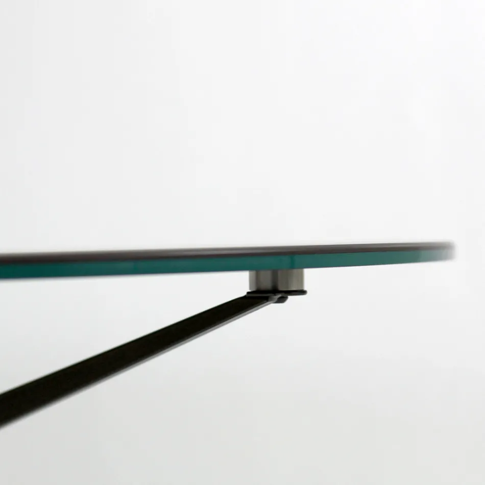 Salontafel met rond blad Gemaakt in steengoed Made in Italy - Siste Viadurini