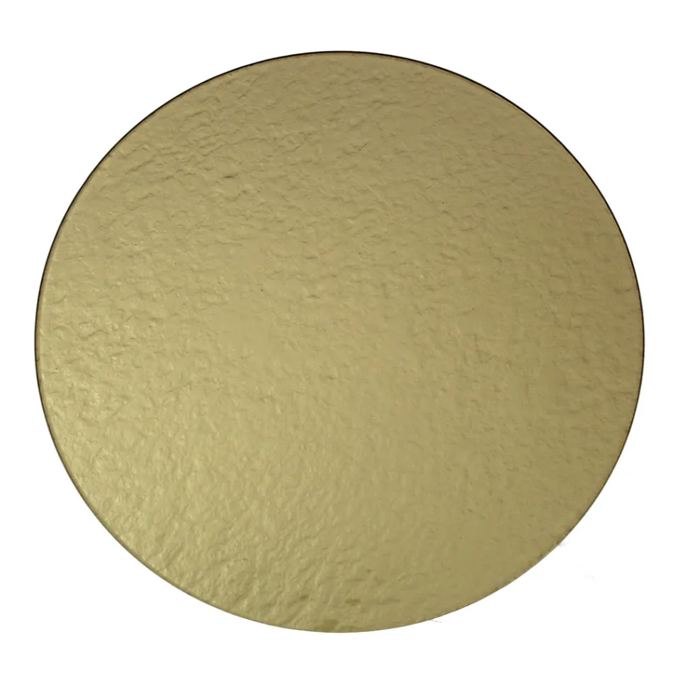 Salontafel met rond blad van glas Made in Italy - Siste Viadurini