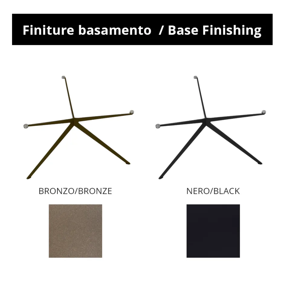 Salontafel met rond blad van glas Made in Italy - Siste Viadurini