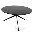 Salontafel met rond blad van glas Made in Italy - Siste Viadurini