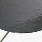 Salontafel met rond blad van glas Made in Italy - Siste Viadurini