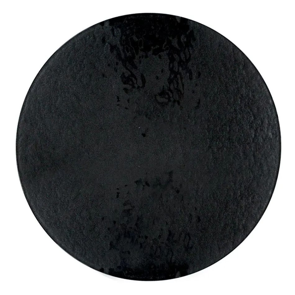 Salontafel met rond blad van glas Made in Italy - Siste Viadurini