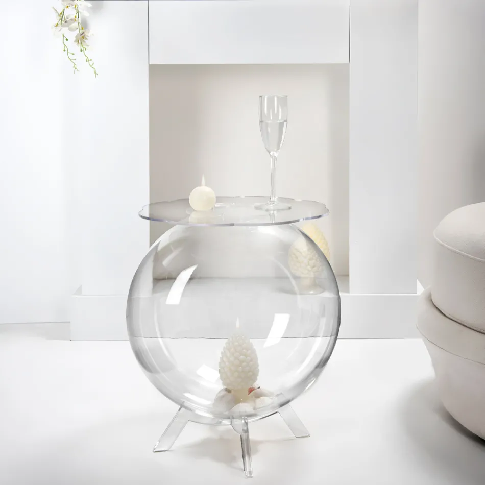 Multifunctionele containertafel van transparant plexiglas Made in Italy - Scar Viadurini