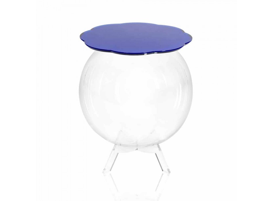 Salontafel / ronde blauwe container Biffy, modern design made in Italy Viadurini