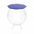 Salontafel / ronde blauwe container Biffy, modern design made in Italy