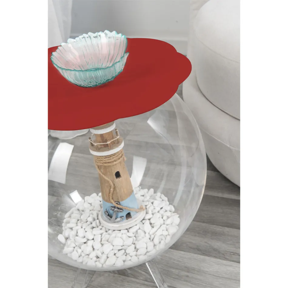 Biffy rode ronde salontafel / container, modern design gemaakt in Italië Viadurini