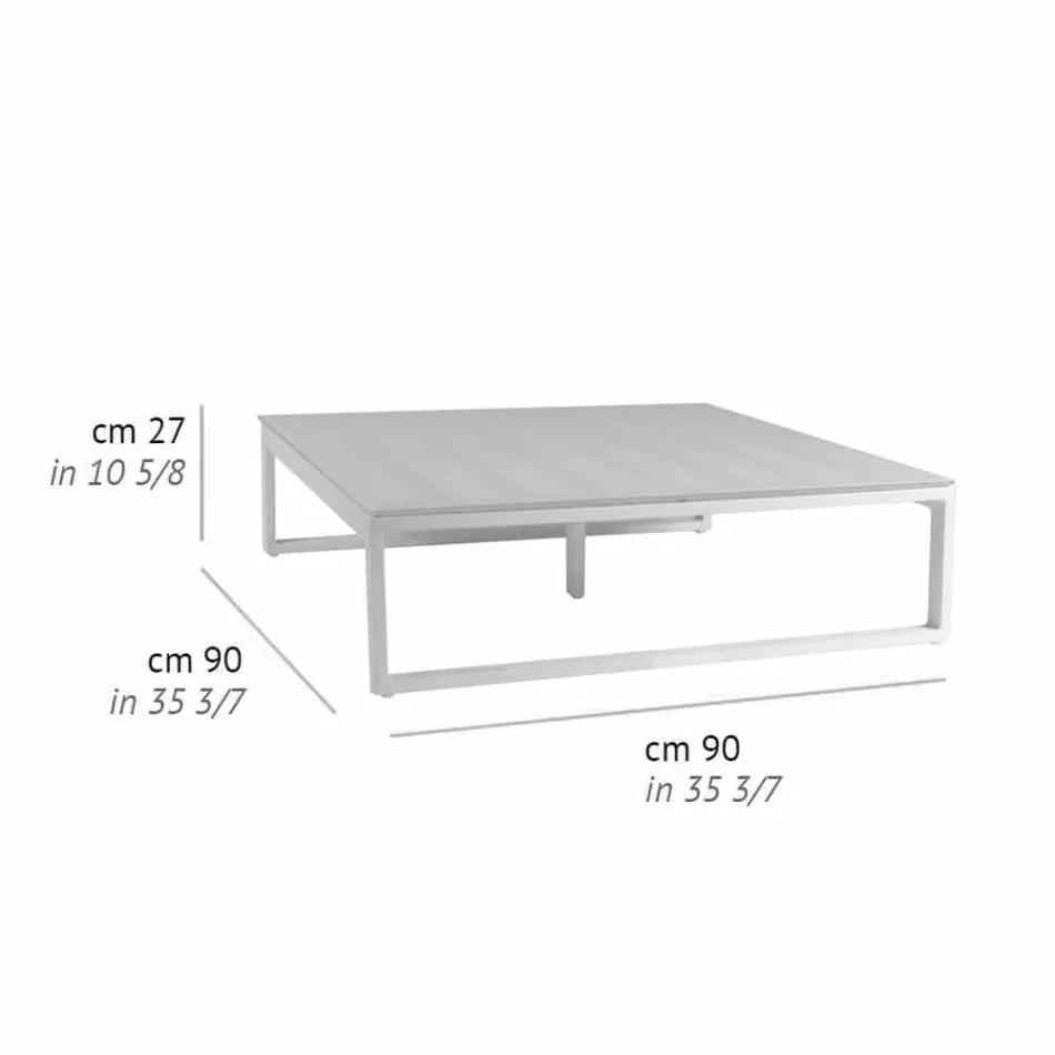 Vierkante design bijzettafel voor buiten 2 afmetingen 3 afwerkingen - Julie Viadurini
