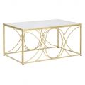 Gouden salontafel met spiegelblad en ijzeren structuur - Emilia