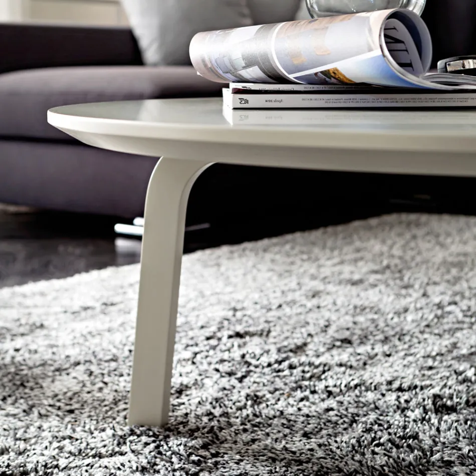 Salontafel met rond blad in gelakt mdf Made in Italy - Tobiko Viadurini