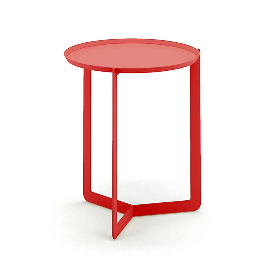 Ronde metalen salontafel voor buiten gemaakt in Italië - Stephane Viadurini