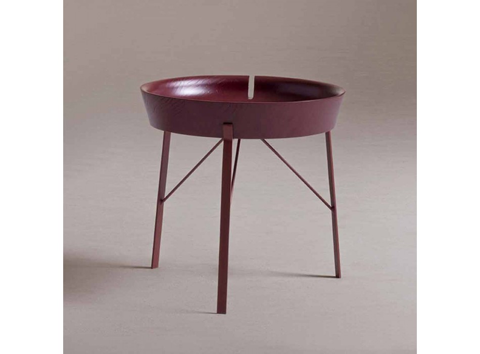 Salontafel voor woonkamer in staal en gekleurd hout Modern design - Cocoon Viadurini