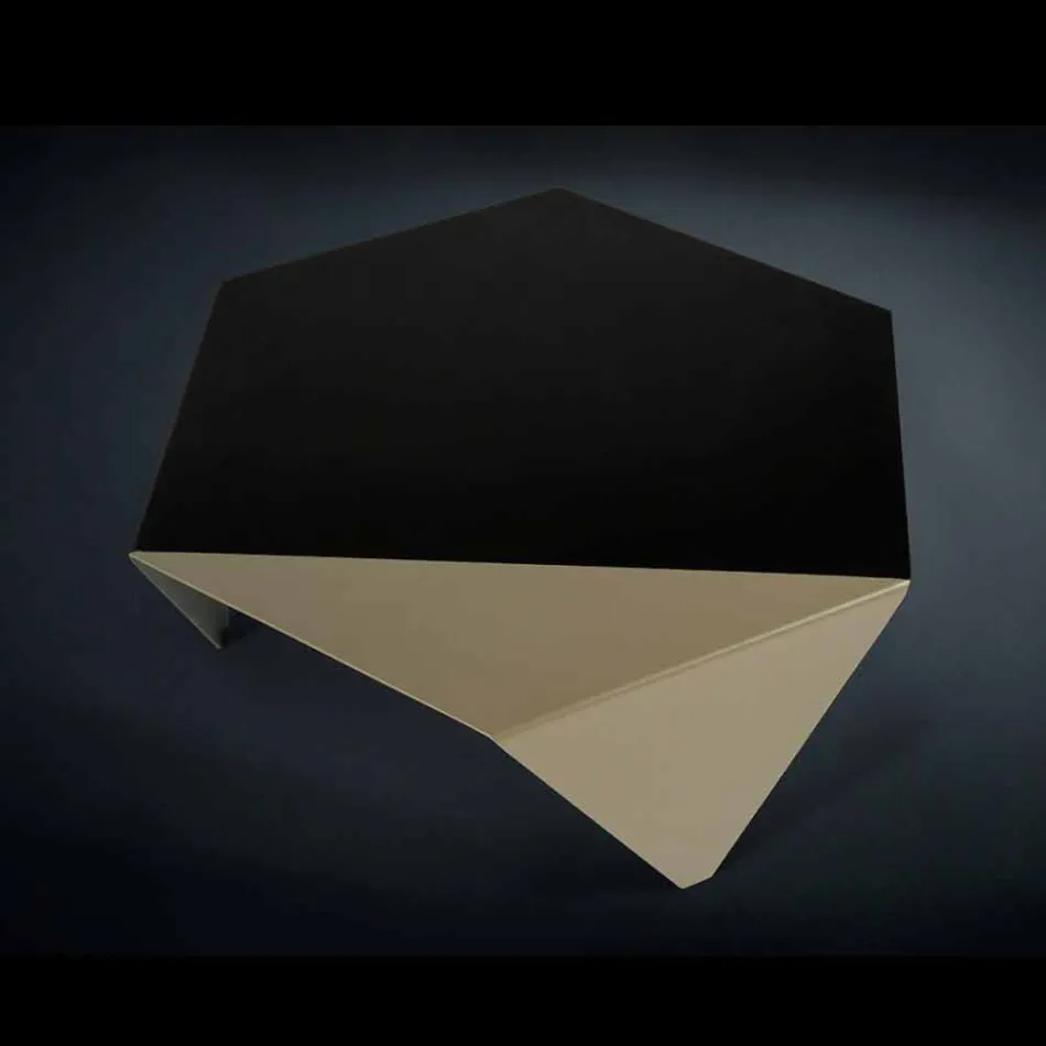 Salontafel in two-tone metalen ontwerp Coffee laser gesneden Ruche Viadurini