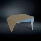 Salontafel in two-tone metalen ontwerp Coffee laser gesneden Ruche Viadurini