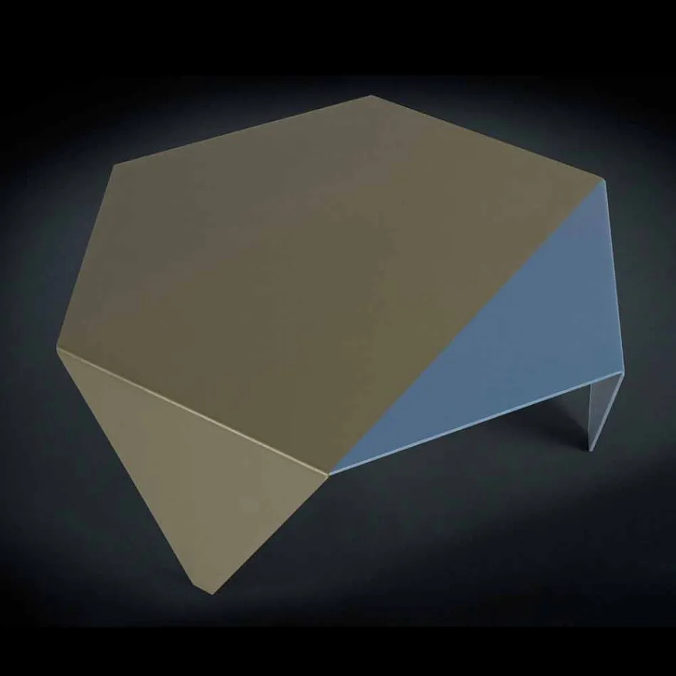 Salontafel in two-tone metalen ontwerp Coffee laser gesneden Ruche Viadurini